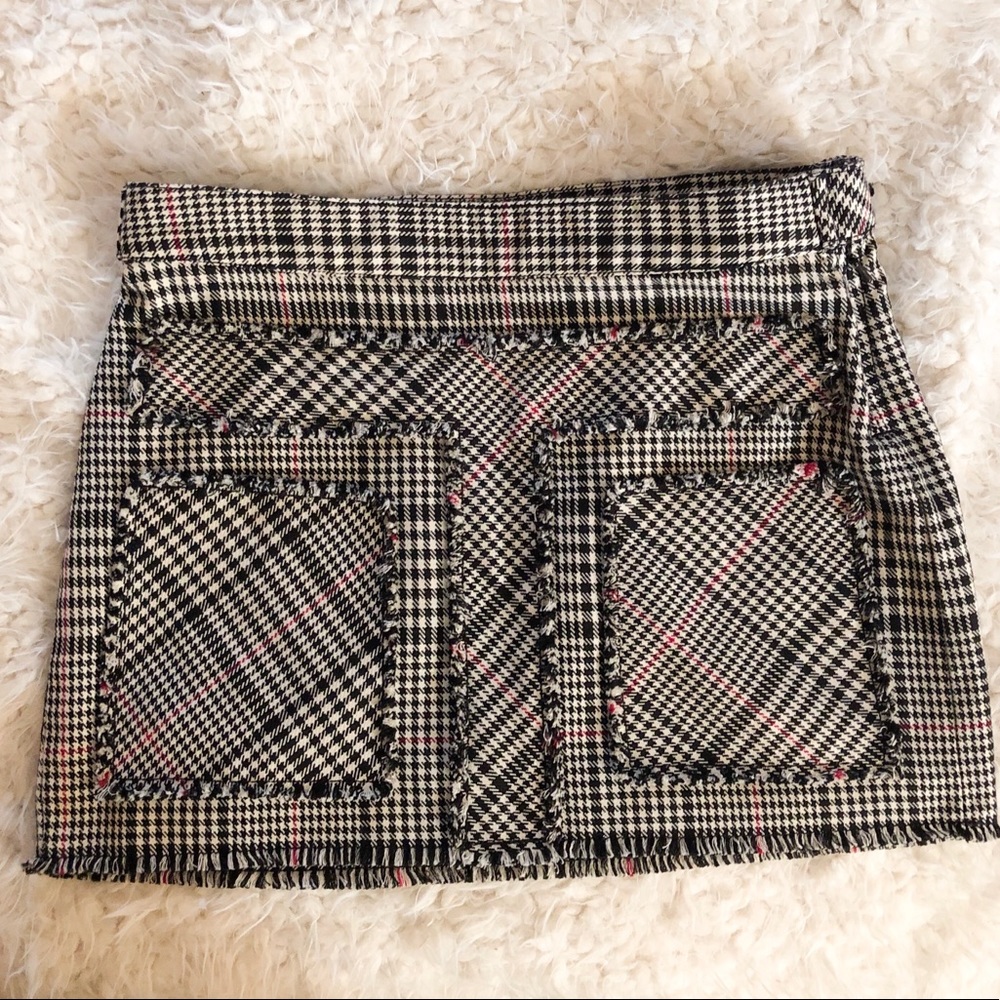 TOMMY JEANS Plaid Mini Skirt with Fray